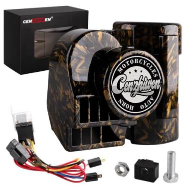 Imagem de Buzina pneumática para caminhões, buzina compacta de trem elétrico de caracol, buzina de carro super alto-falante de 12V 150db com chicote de fiação e é aplicável a qualquer veículo, caminhão,