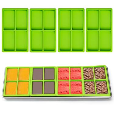 Imagem de 4 divisórias de bandeja de silicone cavidade para secador de congelamento direto da colheita, bandejas médias e pequenas, 4 bandejas de silicone verde para acessórios de liofilização direita para