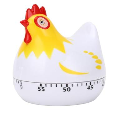 Imagem de Timer de assadeira padrão de frango de cozinha FOME FORMA DE 60 MIN MECÂNICO REMINDRIM DE CONTOCURA para cozinhar Design de frango Material ABS Não é necessário bateria (Branco)