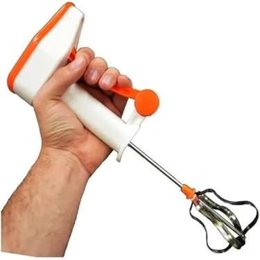 Imagem de Batedor de Ovos Manual 30cm Semi-Automático em Inox – Misturador Giratório com Alavanca | Perfeito para Bolos, Claras, Brigadeiros e Molhos