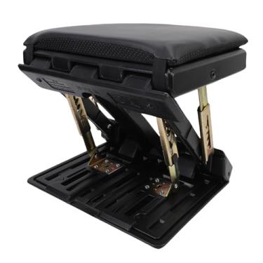 Imagem de Luqeeg Apoio para Os Pés Ajustável Apoio para Os Pés Ergonômico Dobrável Com Bolas de Massagem Almofada Removível 4 Níveis de Altura Banquinho Versátil para Viagens, Escritório