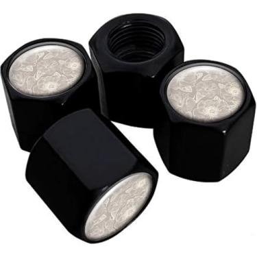 Imagem de Tampas de haste de válvula de pneu de metal, pacote com 4, tampas de haste de roda de carro, tampas de válvula de ar universais de alumínio para carros, caminhões, SUVs, bicicletas, motocicletas