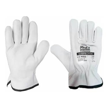 Imagem de Luva Vaqueta G Extra Macia Couro Pro CA 48923 Profissional Obra Constr