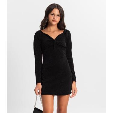Imagem de Vestido Manga Longa Juvenil Minty Preto, 14, Preto