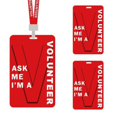 Imagem de Cordões de voluntários com cartão de plástico PVC, crachás de identificação de voluntários, porta-crachás de separação para exposição da empresa, atividades escolares, arrecadação de fundos, igreja