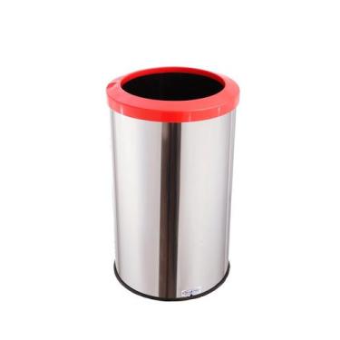 Imagem de Lixeira Inox 35 Litros Aro Esmaltado Cesto De Lixo Cozinha - Aldinox, 