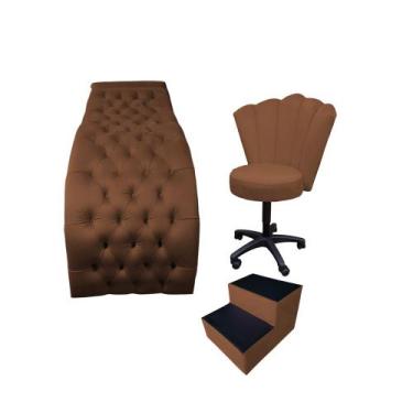 Imagem de Kit estéticista maca de luxo 60 cm - IN-9 Decor, Veludo Marrom
