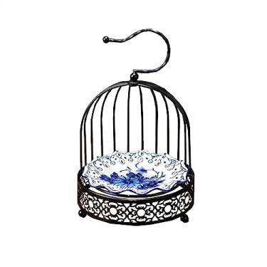 Imagem de Suporte de bolo personalizado em forma de gaiola de pássaro, decoração de casa, bandeja de sobremesa, bandeja de cerâmica para lanches de frutas, prato de bolo, doces, cupcake, sobremesa, prateleiras