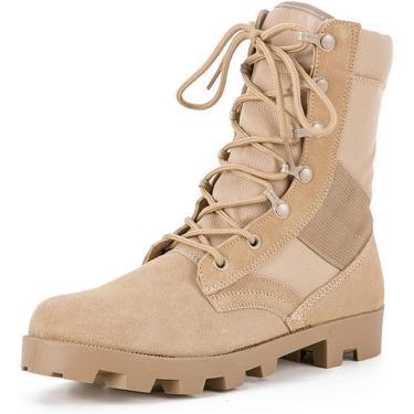 Imagem de Botas De Combate Militar Táticas Respiráveis Me's, Zíper Lateral, Couro, Botas Leves Hikig Army Jugle, Botas Do Deserto