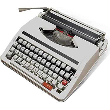 Imagem de Máquina De Escrever Inglesa à Moda Antiga, Decoração Literária E Artística Mecânica Retrô à Moda Antiga, Presente Nostálgico, Escrita Livre, ótimo Para Letras, Artesanato, White