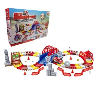 Imagem de Pista de Carrinhos de Bombeiro com Túnel, Acessórios e Peças, 137 Peças