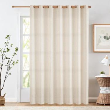 Imagem de Cortina jinchan Linen Extra Wide 254x213cm bege para sala de estar