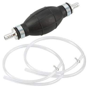 Imagem de Kit de bomba de transferência de combustível manual, sifão de água de óleo a gás com 2 mangueiras de PVC, preto