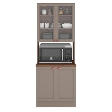 Imagem de Paneleiro Duplo Cristaleira Unna 4 Portas e 1 Forno - Poliman Móveis