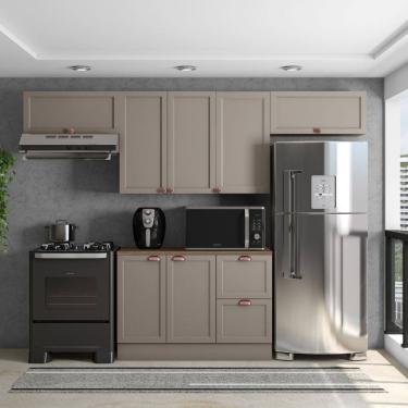 Imagem de Composição Cozinha Modulada Olivia 4 Peças 7 Portas com Tampo Poliman Móveis