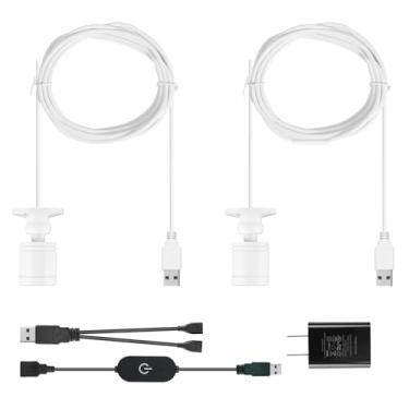 Imagem de Holofote de LED Luzes USB 2W Iluminação interna Stick Spot Lights para exibição de arte de parede pintura de alvo de dardos iluminação de destaque (branco quente, pacote com 2)