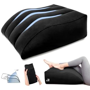 Imagem de Almofada inflável para elevação da perna – Almofada portátil de 45 graus para inchaço, circulação e alívio de edema, uso na cama, suporte de perna, após aurgia, quadril, pé, recuperação de tornozelo