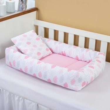 Imagem de Ninho Redutor de Berço com Almofada Para Bebê Menina Chuvinha de Amor 2 pcs