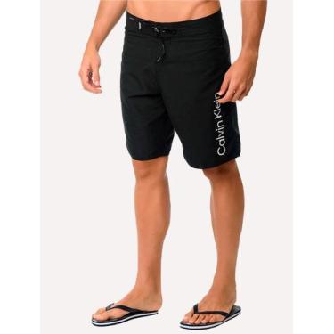 Imagem de Bermuda Calvin Klein Swimwear Masculina D'Água Vertical New Logo Preta