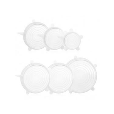 Imagem de Tampa De Silicone Transparente - Jogo Com 6 Peças