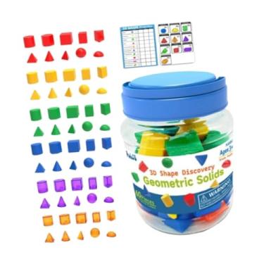 Imagem de menolana 60pcs 3D Formas Blocos de Sólidos Geométricos Definidos para Material de Ensino Fundamental