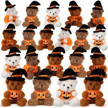 Imagem de Liliful 20 Pcs Halloween Bear Bulk Mini Animals Bear with Pumpkin and Witch Hat Halloween Stuffed Gifts for Party Decorations
