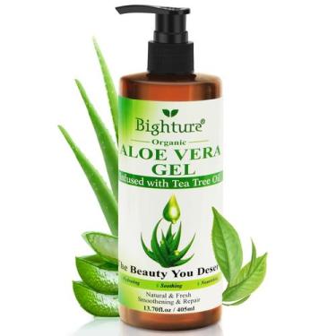 Imagem de Gel de Aloe Vera BIGHTURE com óleo de melaleuca 400mL para pele facial