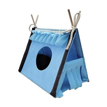 Imagem de QANYEGN Casas de tenda de porco de cobaia, caça de túnel de tenda de porquinhos -da -índia para porquinhos -da -índia, hamster, ratos, coelho (Azul)