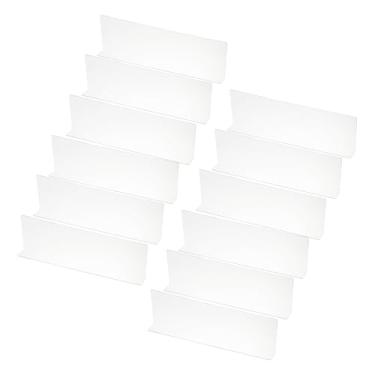 Imagem de PATIKIL Pacote com 12 divisórias de prateleira para organização de armários, 38 x 4,5 x 12 x 12 cm, separador de armário de acrílico, prateleiras de armário de cozinha, bloqueador para quarto, cozinha