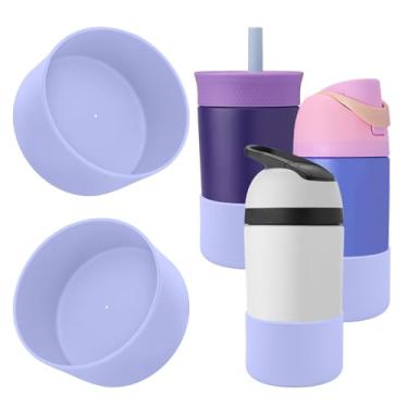 Imagem de 2 peças de bota protetora de silicone compatível com garrafa de água Owala Kids de 473 g/396 g e copo de 340 g, protetor de capa de proteção antideslizante e antiarranhões para crianças