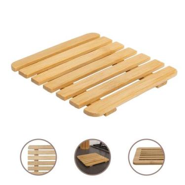 Imagem de Descanso de Panela Quadrado 17cm Bambu Ecológico Premium - Mimo Style