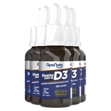 Imagem de Kit 5 Vitamina D3 Em Gotas Apisnutri 20Ml