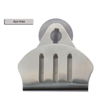 Imagem de Porta Esponja De Inox Com Ventosa Concha Com Esponja Magica