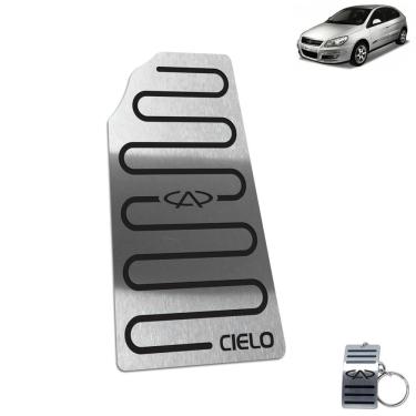 Imagem de Descanso De Pé Chery Cielo 2010 Até 2013 Aço Inox Preto