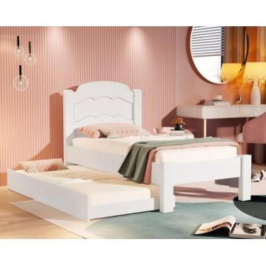 Imagem de Cama Solteiro Bicama com Auxiliar 100% MDF Estrado Reforçado - Home A.