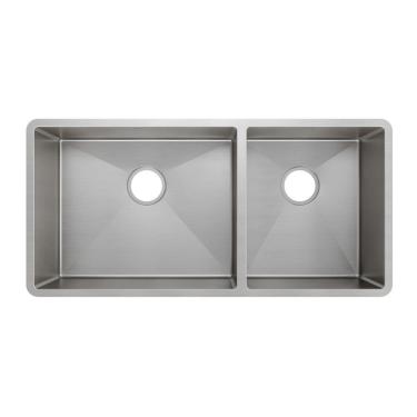 Imagem de Cuba Dupla Mekal Linha Retta LR-50/34 86x40 Aço Escovado