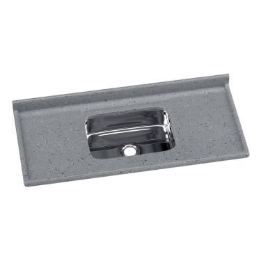 Imagem de Pia de Cozinha Mármore Sintético 120x55cm com Cuba Aço Inox Multimóveis CR20472