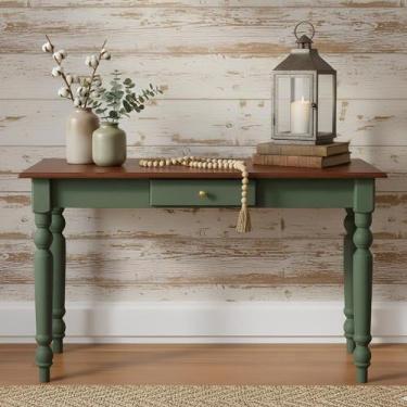 Imagem de Aparador para Sala ou Escrivaninha com Pés Torneados 1 Gaveta - Verde 