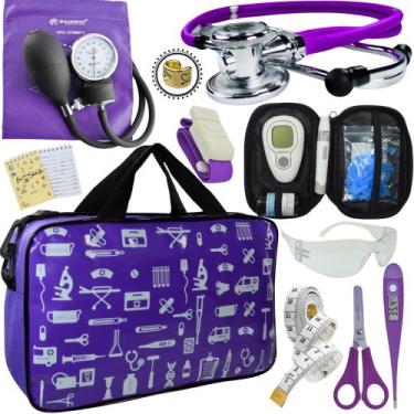 Imagem de Kit Enfermagem + Aparelho Medidor Glicose Completo Premium - Love Saud