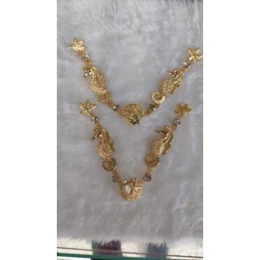 Imagem de Cabedal de chinelo Cavalo marinho - Viviane Acessórios, Amarelo