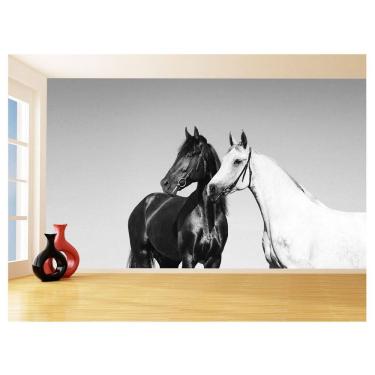 Imagem de Papel De Parede Animais Casal Cavalos Fazenda 3,5M Anm331