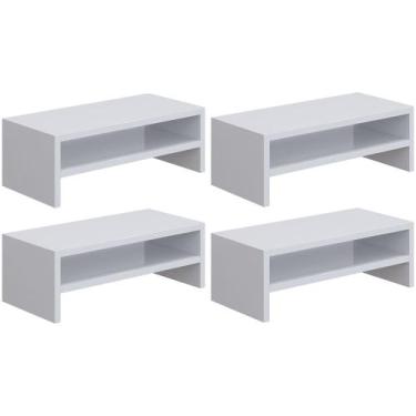 Imagem de Kit 04 Suportes Para Monitor Stand Home Office Lap 63 cm L03 Branco - 