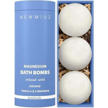Imagem de Magnesium Bath Bombs - Post Workout Recovery Sore Muscles Tension - Epsom Salt - Luxury Bubble Bath Spa - Essential Oil Infused Bath Bombs Vanilla Cinnamon Orange Perfect Stocking Stuffers Gift