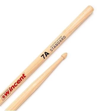 Imagem de Baqueta Wincent Standard Hickory 7A W-7A Fabricada na Suécia em altíssimo padrão com cera protetora