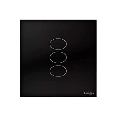 Imagem de Interruptor Touch 3 Botões Glass Espelho Em Acrilico Preto Lumenx