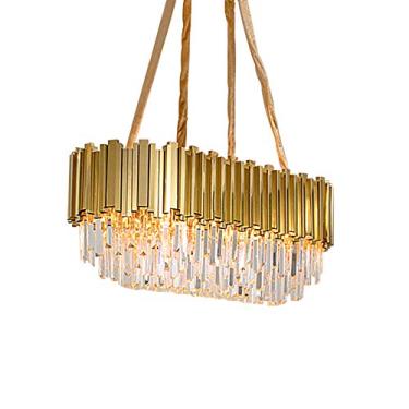 Imagem de Lustre de cristal dourado moderno, luminária de teto embutida para quarto, sala de estar, sala de jantar, 60 * 30 * 35 cm