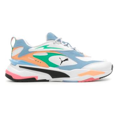 Imagem de Puma Tênis masculino Rs-Fast Worldwide com cadarço casual - branco, Branco/Day Dream - verde, 44 BR