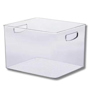 Imagem de Caixa Organizadora Transparente Multiuso com Alças 25cm x 25cm x 17cm