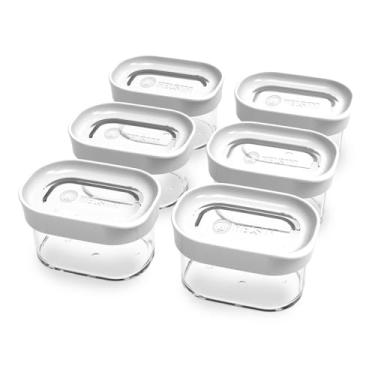 Imagem de Kit Conjunto De 06 Potes Herméticos Mantimentos Acrílico 60 (Branco)