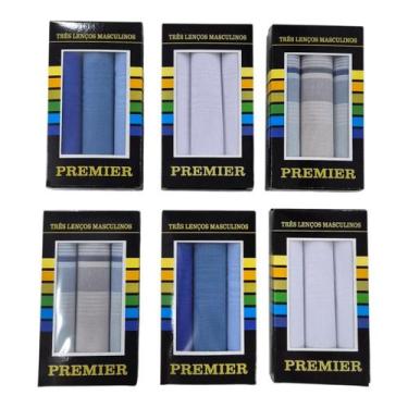 Imagem de Lenço Masculino Kit C/6 Caixas Premier Lenço de Bolso Tam: 39X39cm, So
